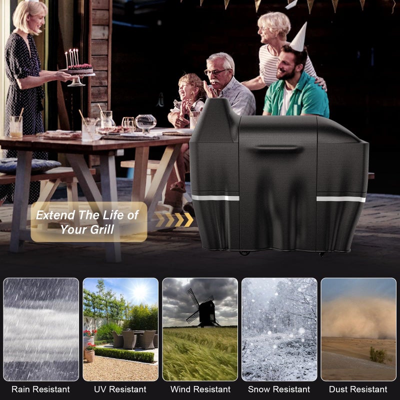 Utheer Grill Cover for Pit Boss Austin XL/Rancher XL, Z Grill 1000, 1100, 1100 Pro, 1000S, 1000SC, 1000Sq, 1000SC2, 1150 1500 Series Wood Pellet Grill, 600D Heavy Duty Waterproof, UV Protection Cover - Image 4